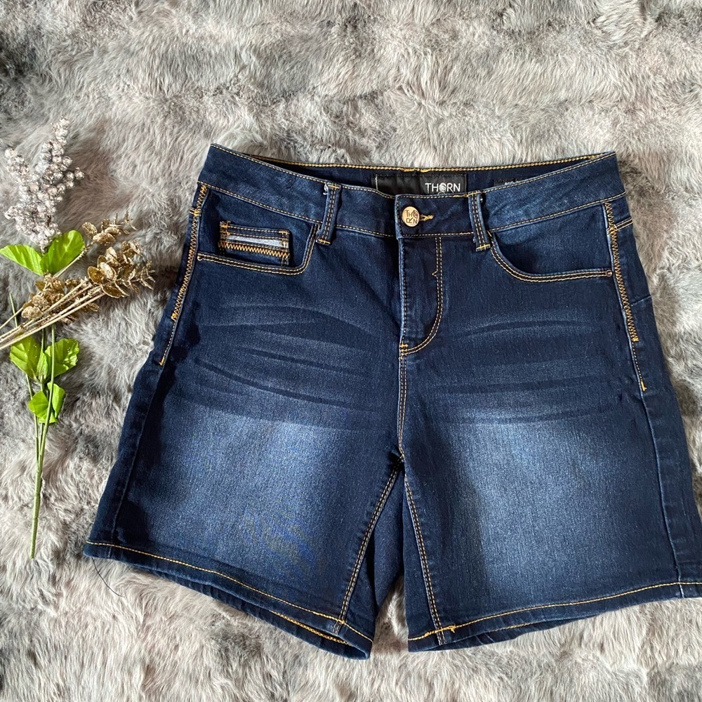THORN -Women's Dark Blue Denim Shorts